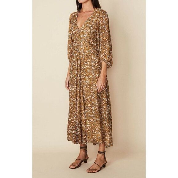 NWT FAITHFULL THE BRAND Sz 6 M NERISA MIDI DRESS IN LA MEDINA PAISLEY PRINT - Picture 7 of 9